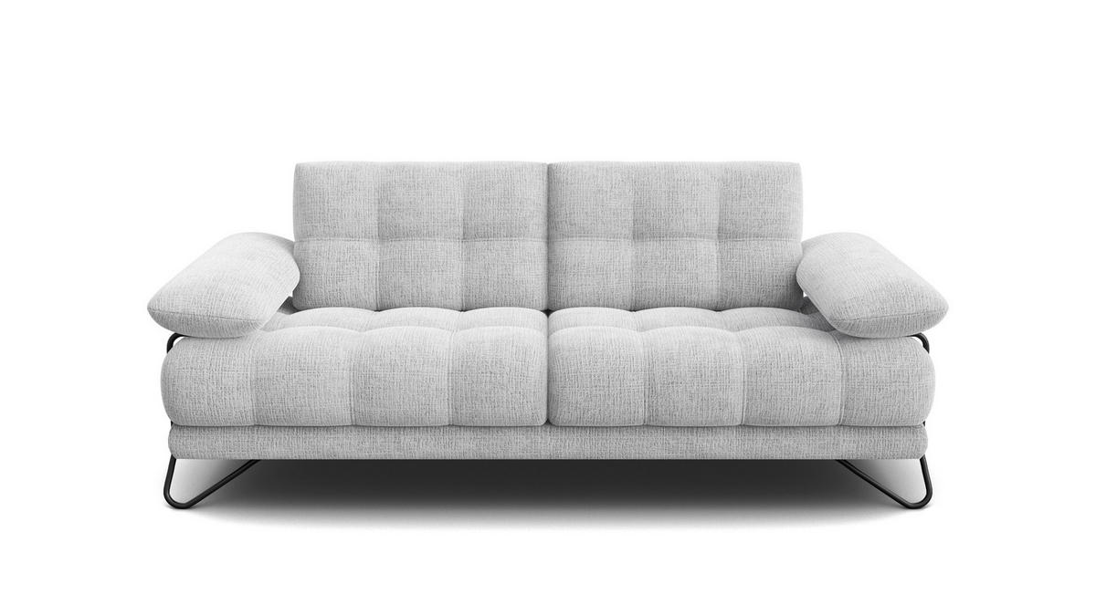 SOFA BUBBARA 2,5-Sitzer, hellgrau - Hellgrau/Schwarz, Holz/Textil (215/87/96cm) - Courtois Laville