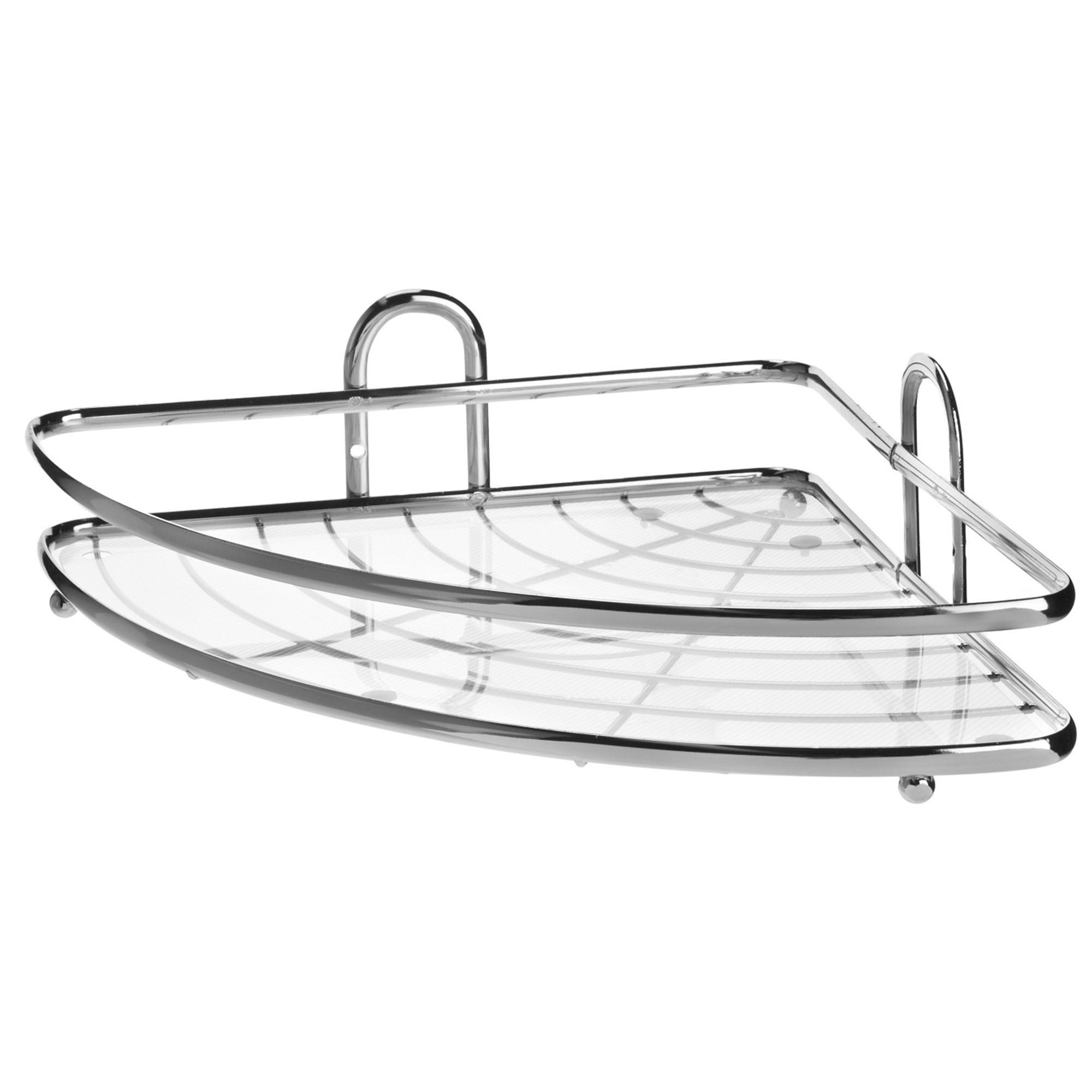 BADEZIMMER-ECKREGAL silber - Silberfarben, Metall (25/25cm) - KADAX