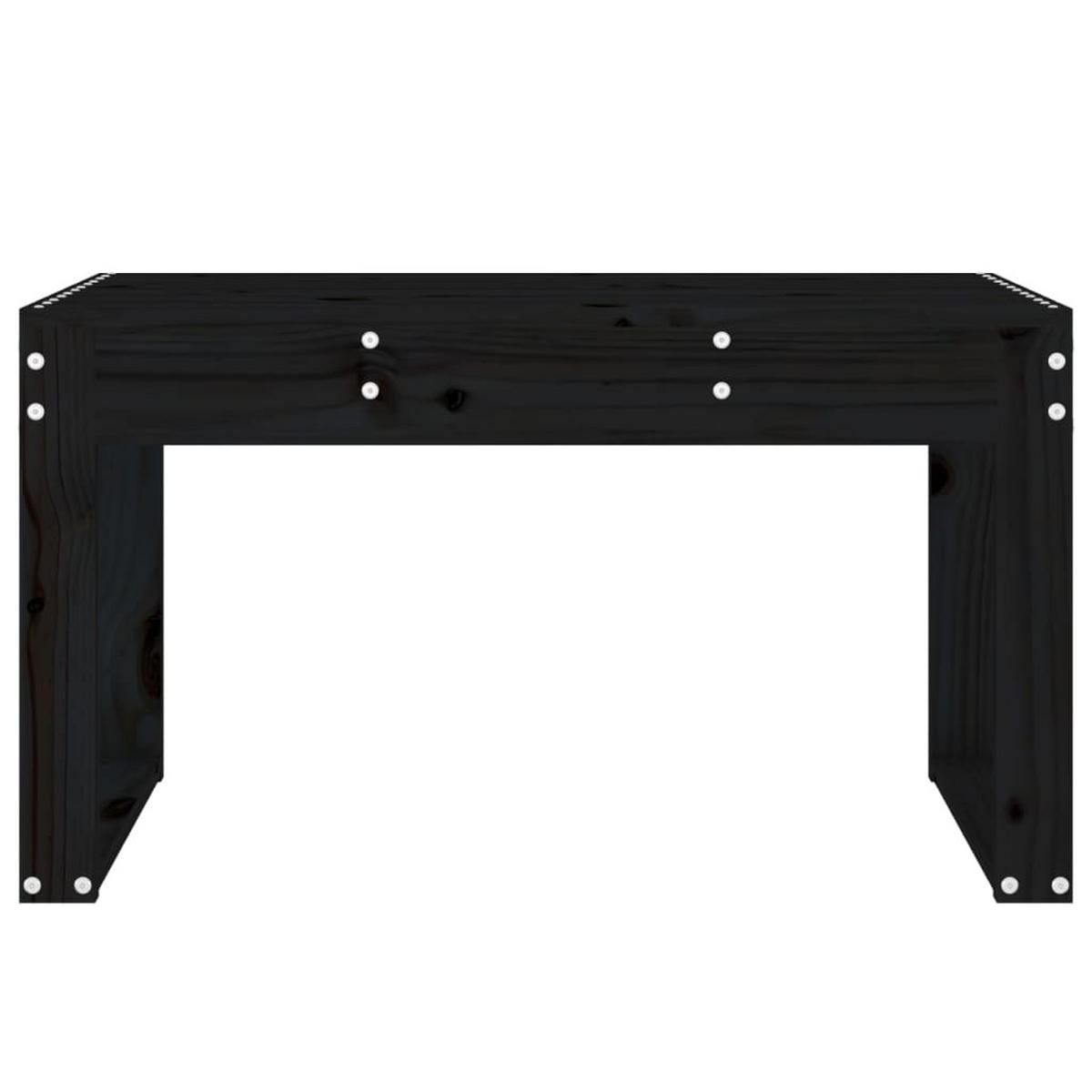 GARTENBANK Schwarz 80x38x45 cm Massivholz Kiefer - Schwarz, Holz (80/45/38cm) - furnicato