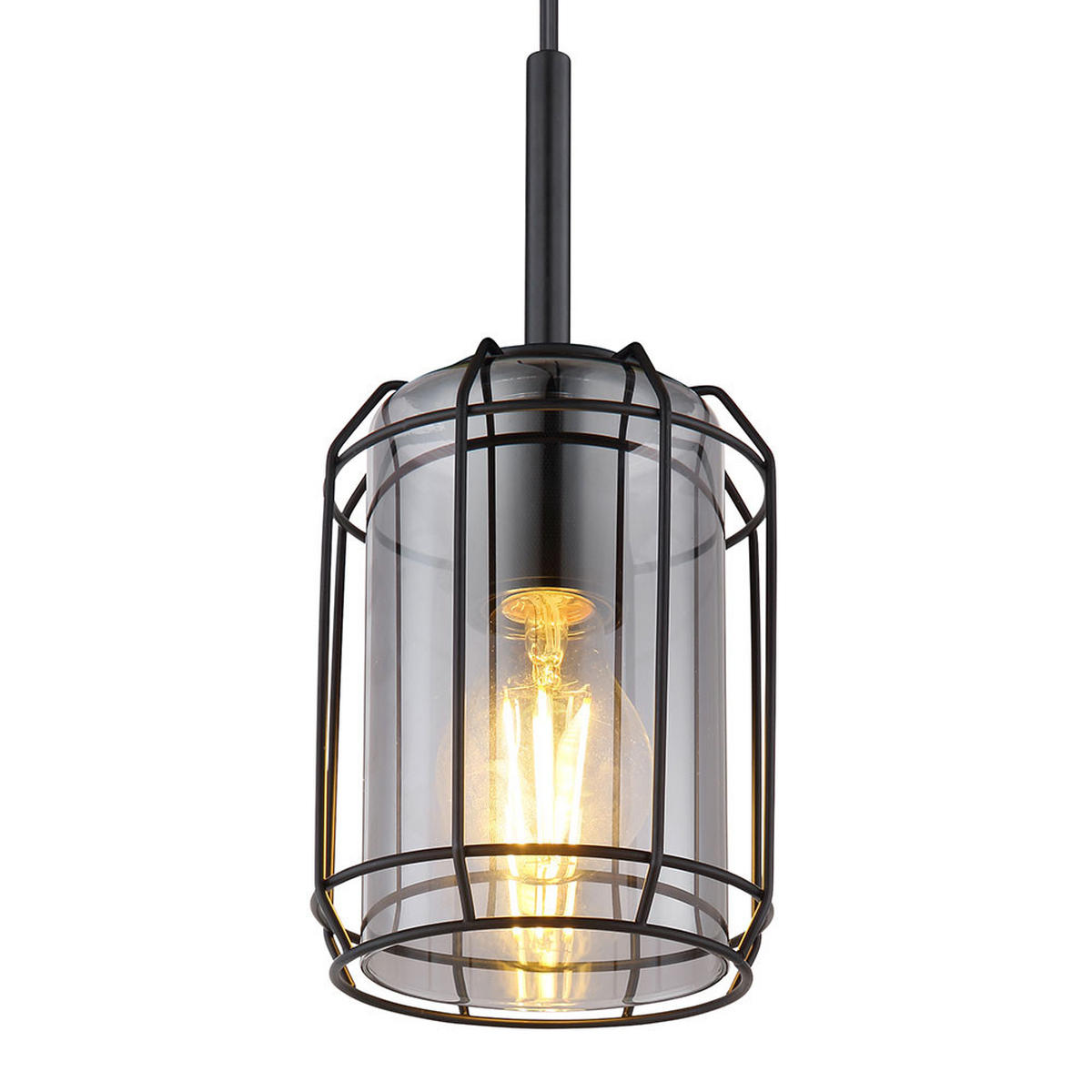 LED HÄNGELEUCHTE KAMMI Grau Rauchoptik - Grau, Glas (77/13/120cm) - Globo Lighting