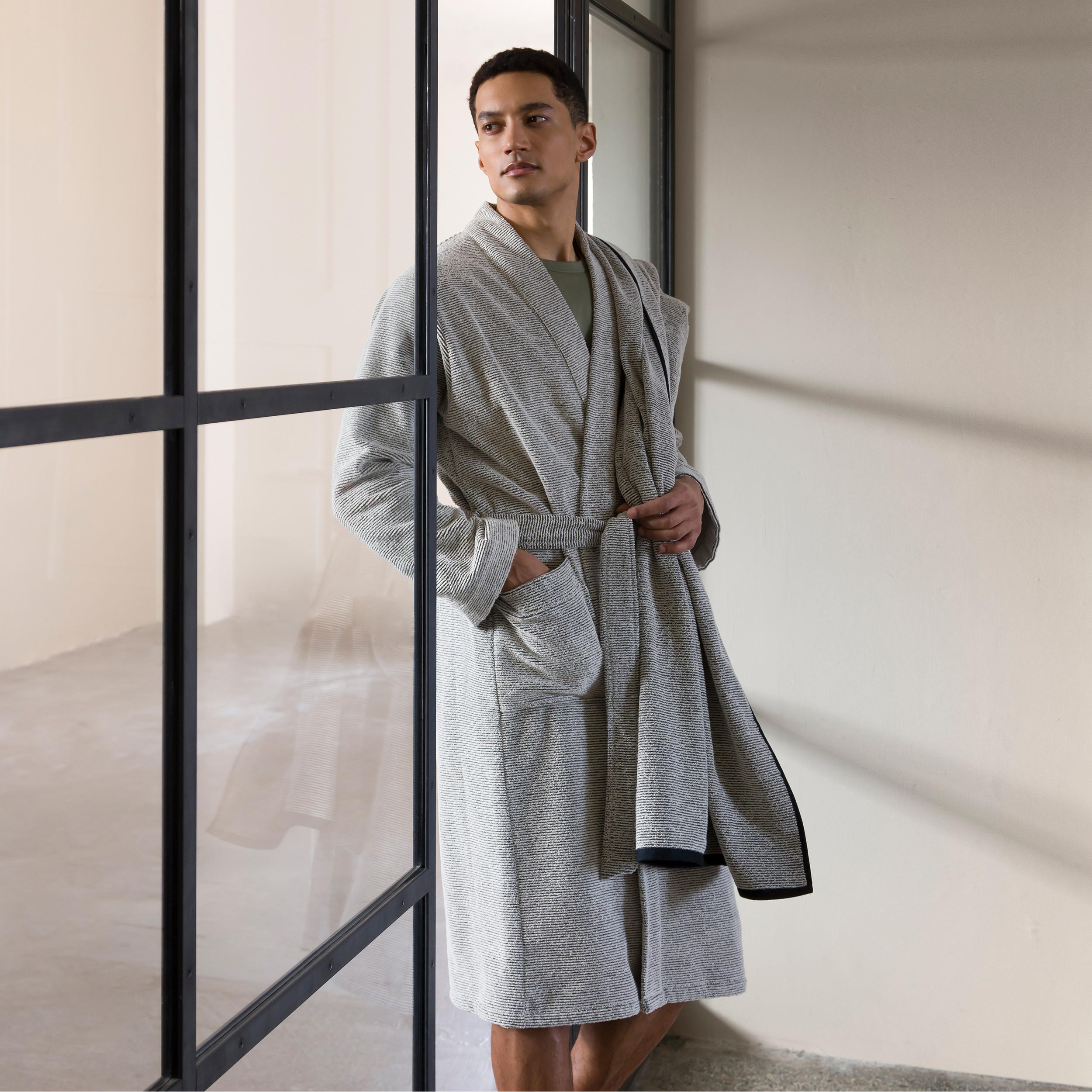 DUSCHTUCH EDEN - Schwarz/Naturfarben, Textil (80/150cm) - MÖVE