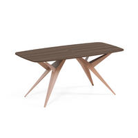 ESSTISCH AXIS - Haselnussfarben/Kupferfarben, Holzwerkstoff/Metall (90/180/76cm) - Meblini