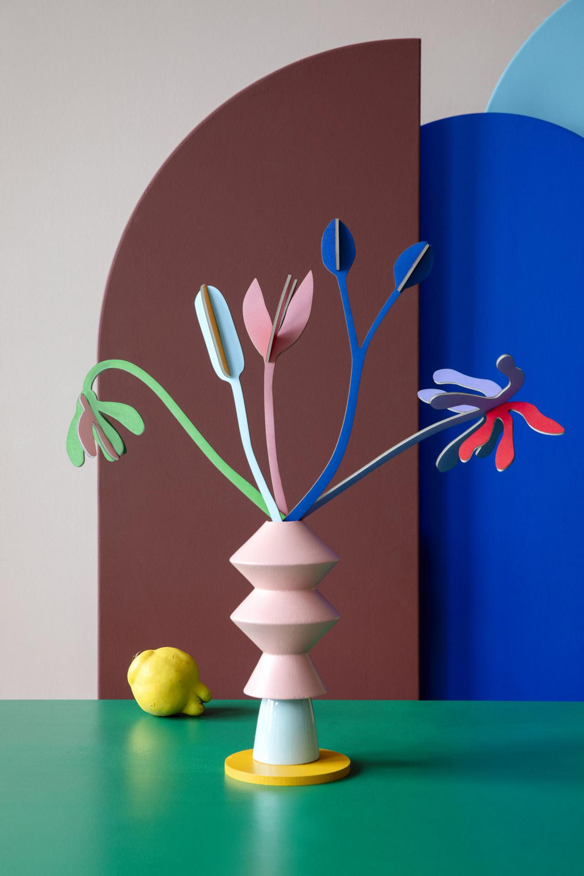 DEKOFIGUR Leucht Papierblume 7/36 cm - Multicolor, Wellpappe (7/36/13cm) - KUNSTLOFT