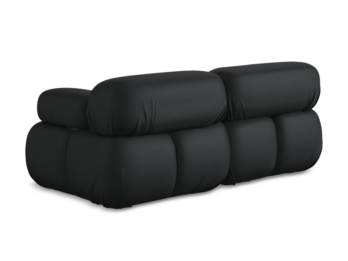 2-SITZER-SOFA Kunstleder Schwarz - Schwarz/Grau, Leder/Kunststoff (190/70/96cm) - Makamii