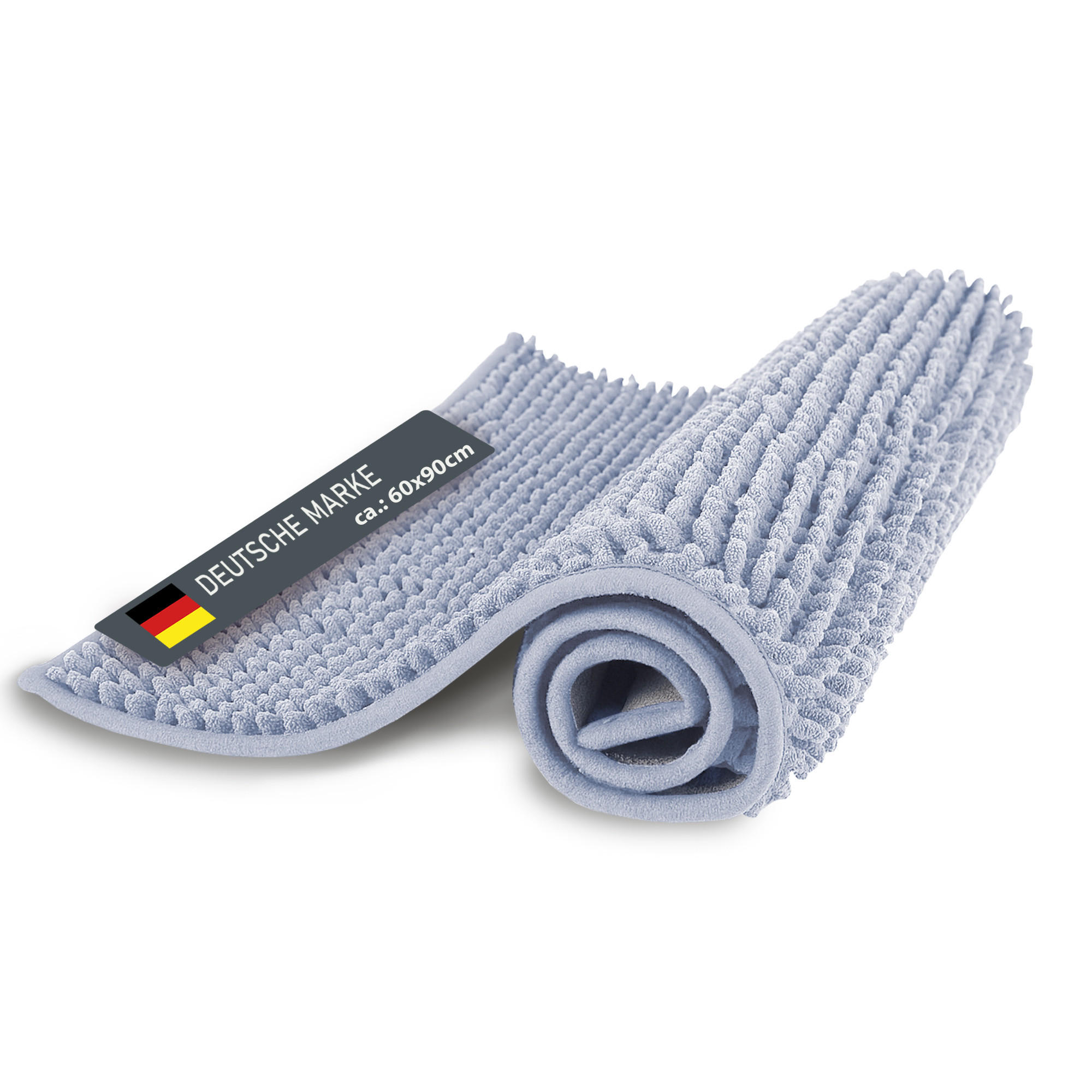BADEMATTE Chenille 60x90cm Hellblau - Hellblau, Textil (90/60cm) - Bestlivings