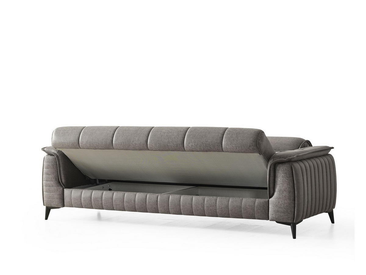 SITZGARNITUR Regina, Grau Stellvariante 3+2 - Grau, Holzwerkstoff/Kunststoff (243/85/95cm)