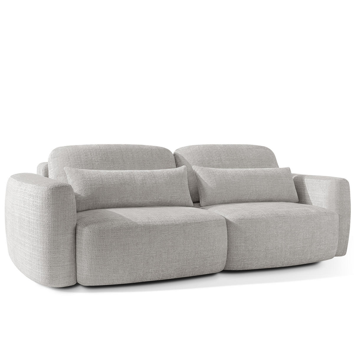 SOFA 3 ELOSA - Hellgrau, Holz/Textil (245/85/115cm) - KONSIMO®