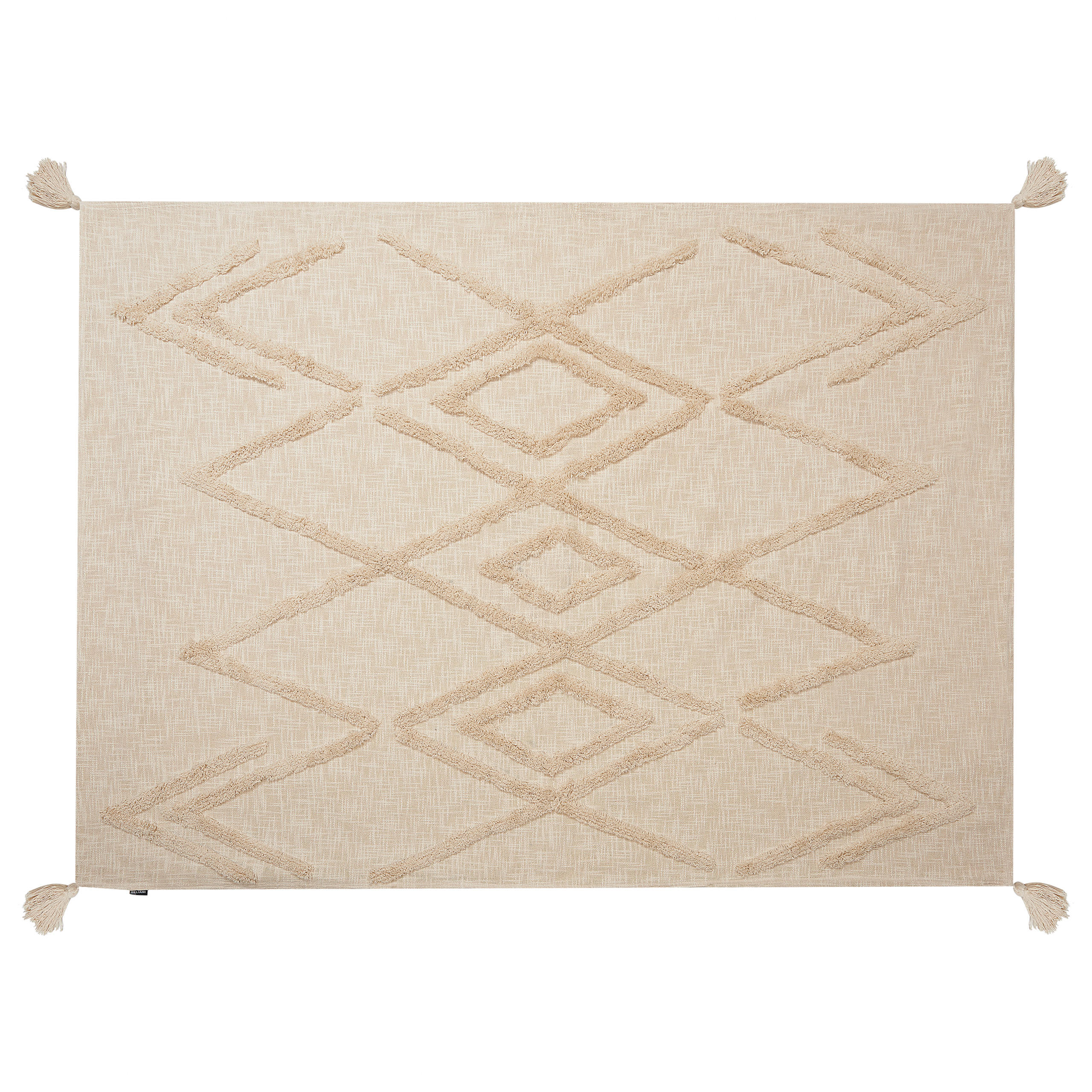 DECKE Beige Morbi 130/180 cm - Beige, Naturmaterialien/Textil (130/180cm) - Beliani