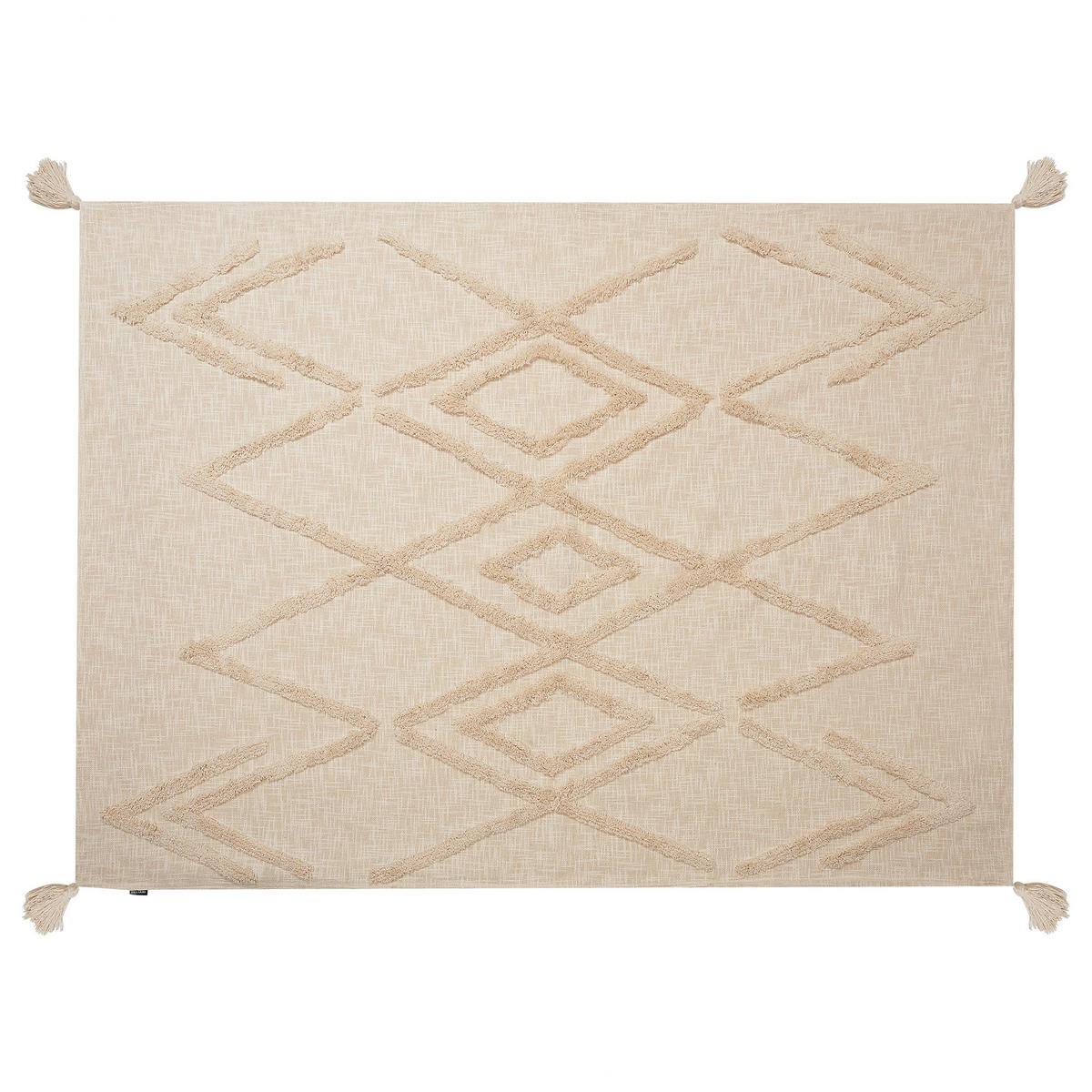 DECKE Beige Morbi 130/180 cm - Beige, Naturmaterialen/Textil (130/180cm) - Beliani