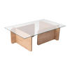 COUCHTISCH - Sicherheitsglas - Holzfarben hell & Transparent - AZRA - Transparent/Braun, Holz (105/65/30cm) - Vente-Unique