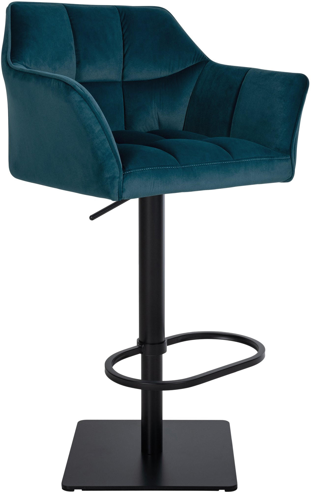 BARHOCKER Samt Grün - Schwarz/Grün, Textil/Metall (64/88/45cm) - CLP