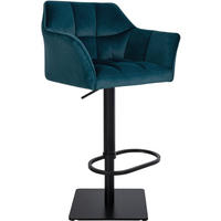 BARHOCKER Samt Grün - Schwarz/Grün, Textil/Metall (64/88/45cm) - CLP