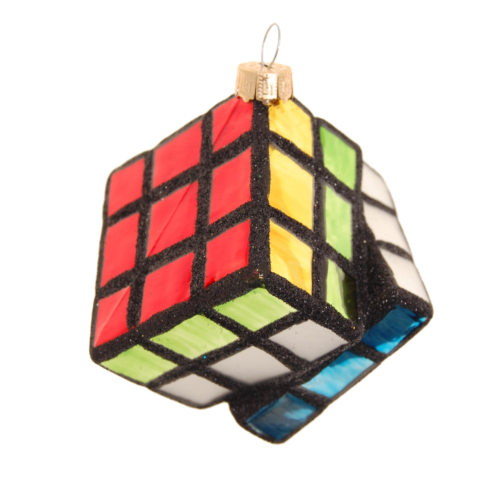 CHRISTBAUMSCHMUCK Zauberwürfel Mehrfarbig 6cm (Glas / 1 Stk.) - Multicolor, Glas (6/6/6cm) - Krebs Glas Lauscha