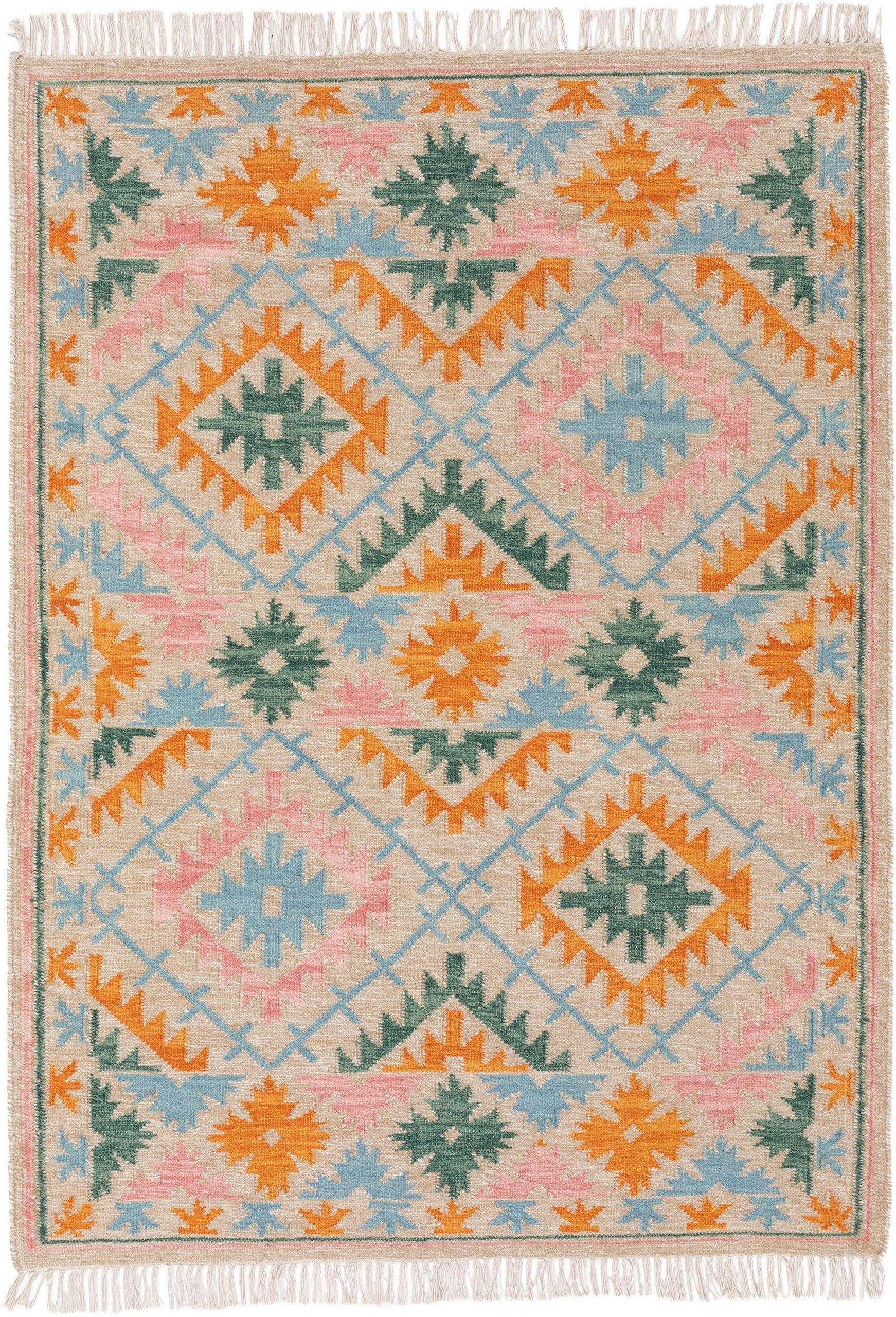KELIM handgewebt Zohra Multicolor/Beige 160x230 cm - Multicolor, Textil (160/230cm) - benuta Pure