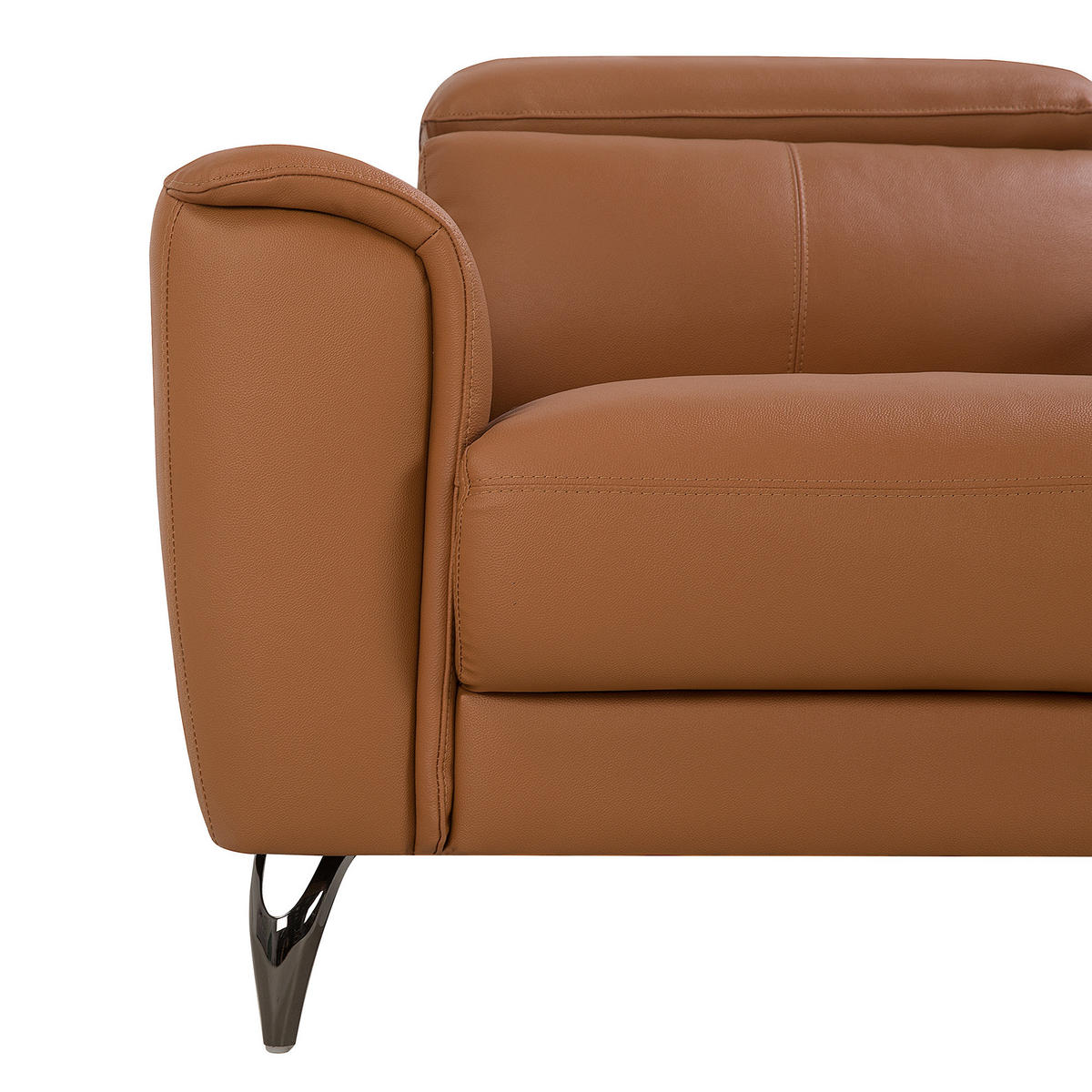 SOFA-SET 4-sitzer Leder Braun Narwik - Braun, Leder/Kunststoff (203/93/98cm) - Beliani