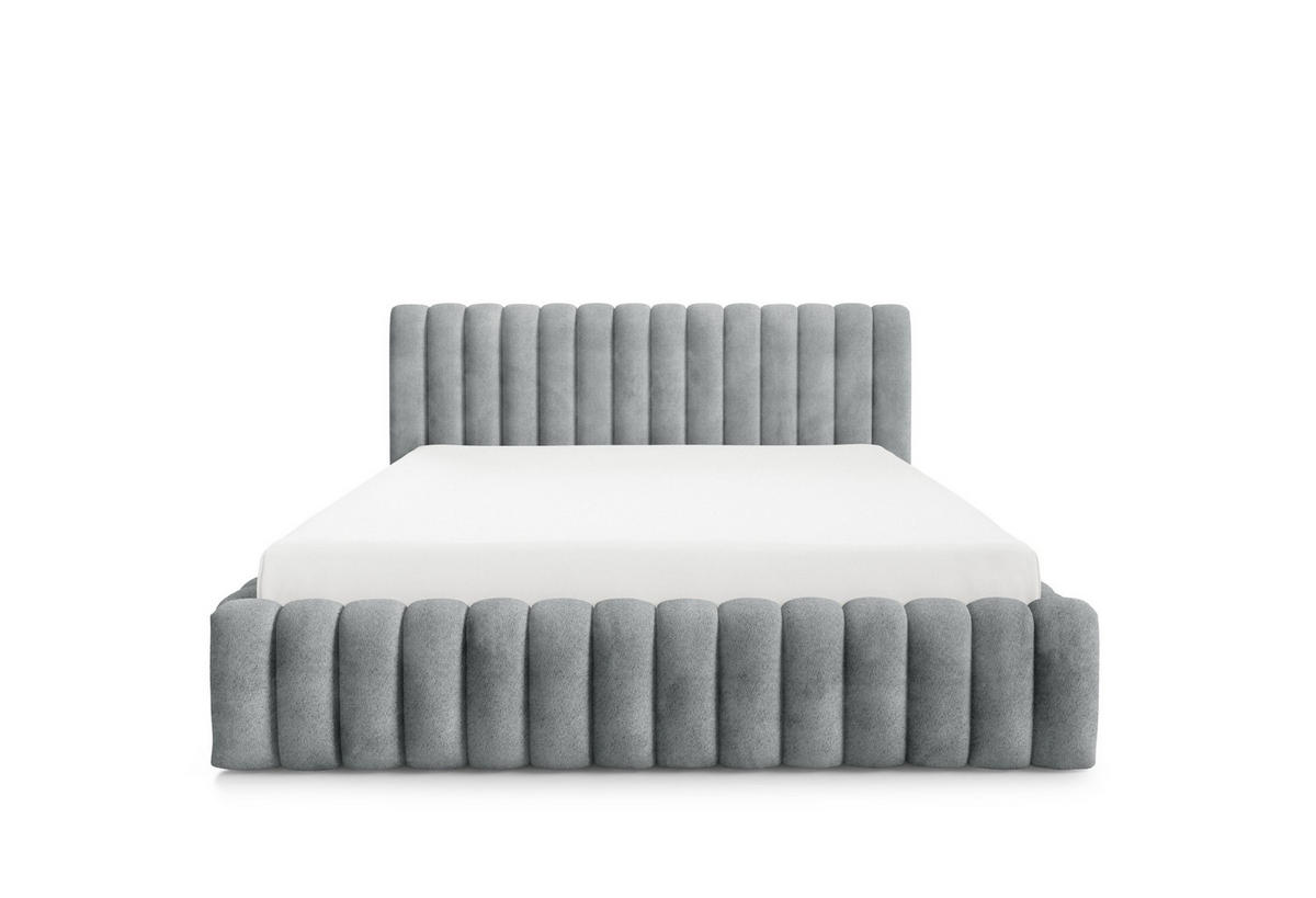 POLSTERBETT mit Stauraum Bouclé 200x200 cm in Grau - Grau, Textil (200/200cm) - Home Collective