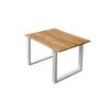 ESSTISCH Baumkante massiv Wildeiche weiß SESSA 80 cm - Beige/Weiß, Holz/Metall (80/80/77cm) - SAM