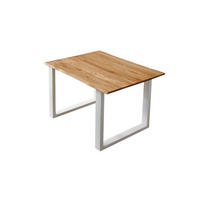 ESSTISCH Baumkante massiv Wildeiche weiß SESSA 80 cm - Beige/Weiß, Holz/Metall (80/80/77cm) - SAM