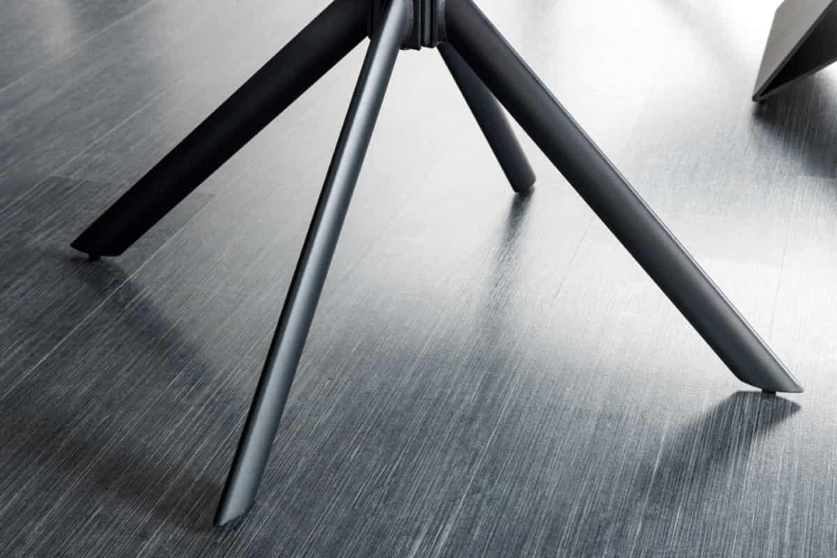 STUHL PAPILLON Echtleder Braun 85 cm - Schwarz, Leder/Metall (65/83/66cm) - riess-ambiente