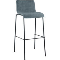 BARHOCKER Stoff Blau - Blau/Schwarz, Textil/Metall (43/100/48cm) - CLP