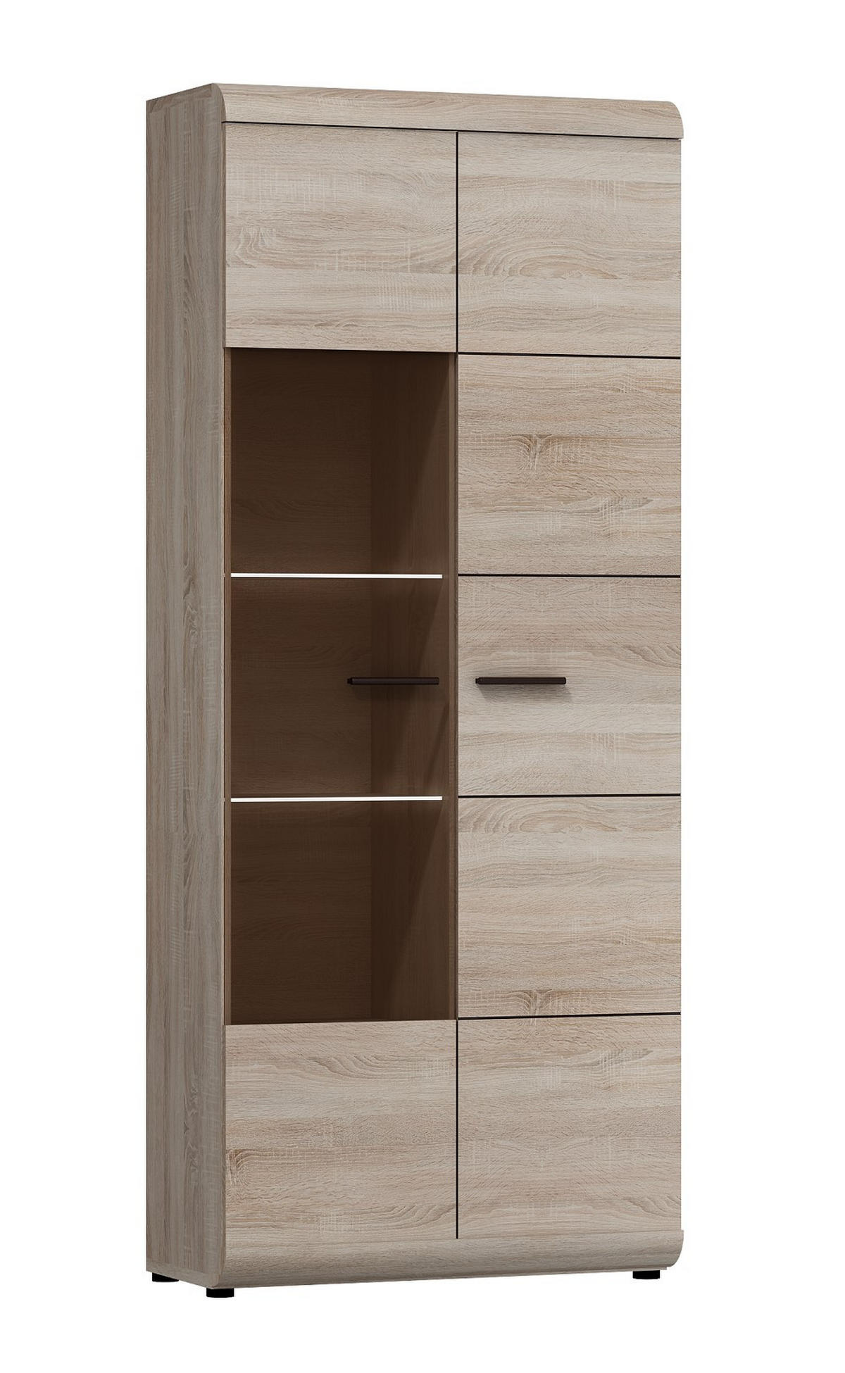 WOHNWAND Sonoma Eiche SONO Mit LED - Eichefarben/Sonoma Eiche, Holzwerkstoff (298/194/52cm) - Sepro Meble