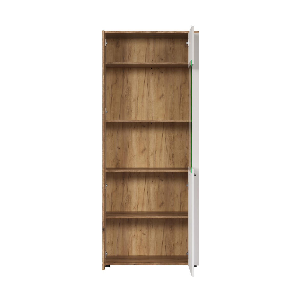 VITRINE mit 2 türen, davon 1 mit gehärtetem glas - vitoria 80/42/195 cm - Weiß, Holzwerkstoff (80/195/42cm) - Trendteam
