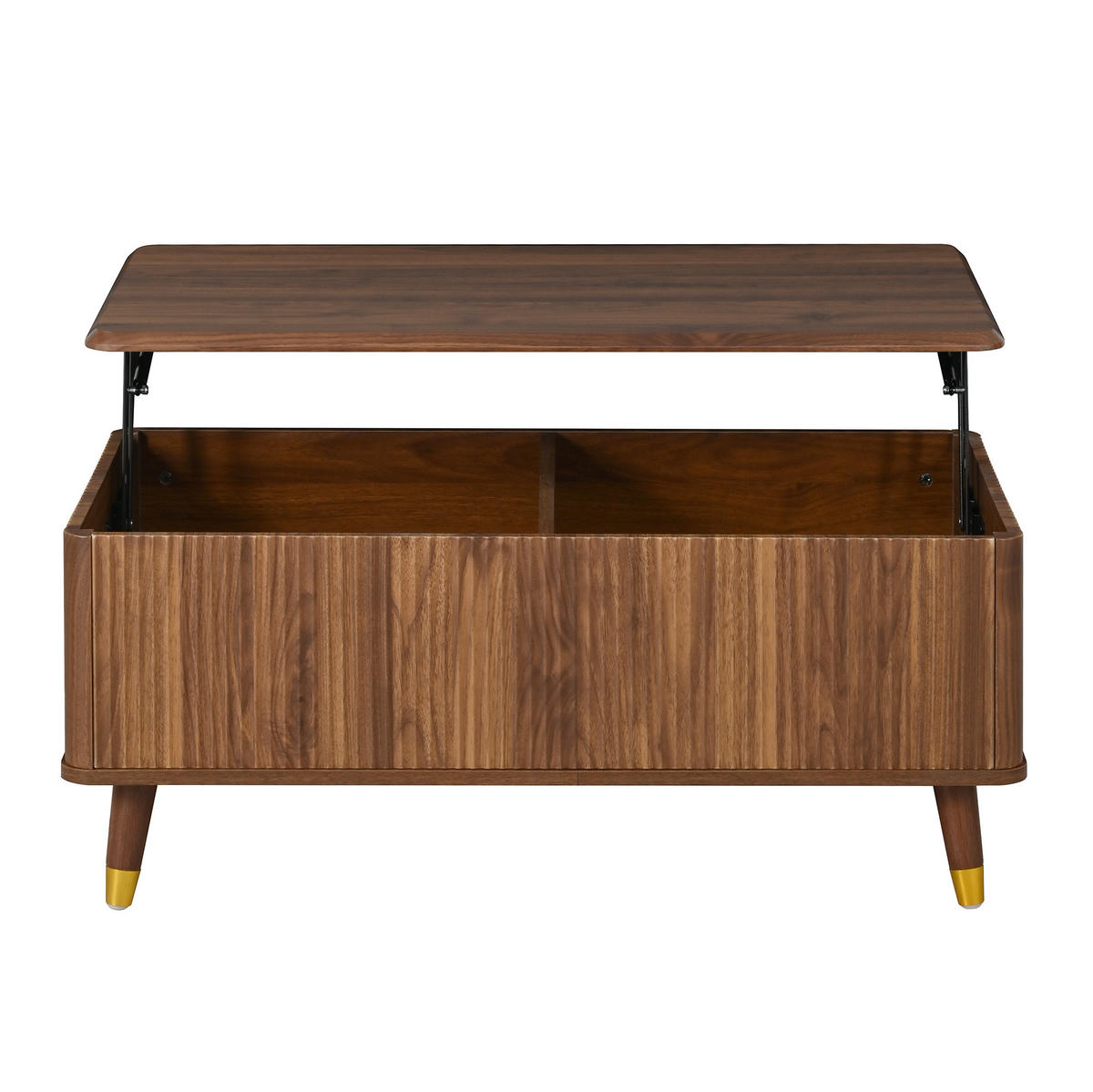 COUCHTISCH aus MDF 97x52x56,5 cm in Walnuss mit höhenverstellbarer Tischplatte - Walnussfarben, Holzwerkstoff (97/52/56.5cm) - Modfu