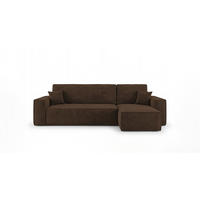 ROHOVÁ pohovka CALIFORNIA MINI pravá hnedá menčester Poso 6 - funkcia spania, úložný priestor - hnedá, textil (245/139cm) - Cornero