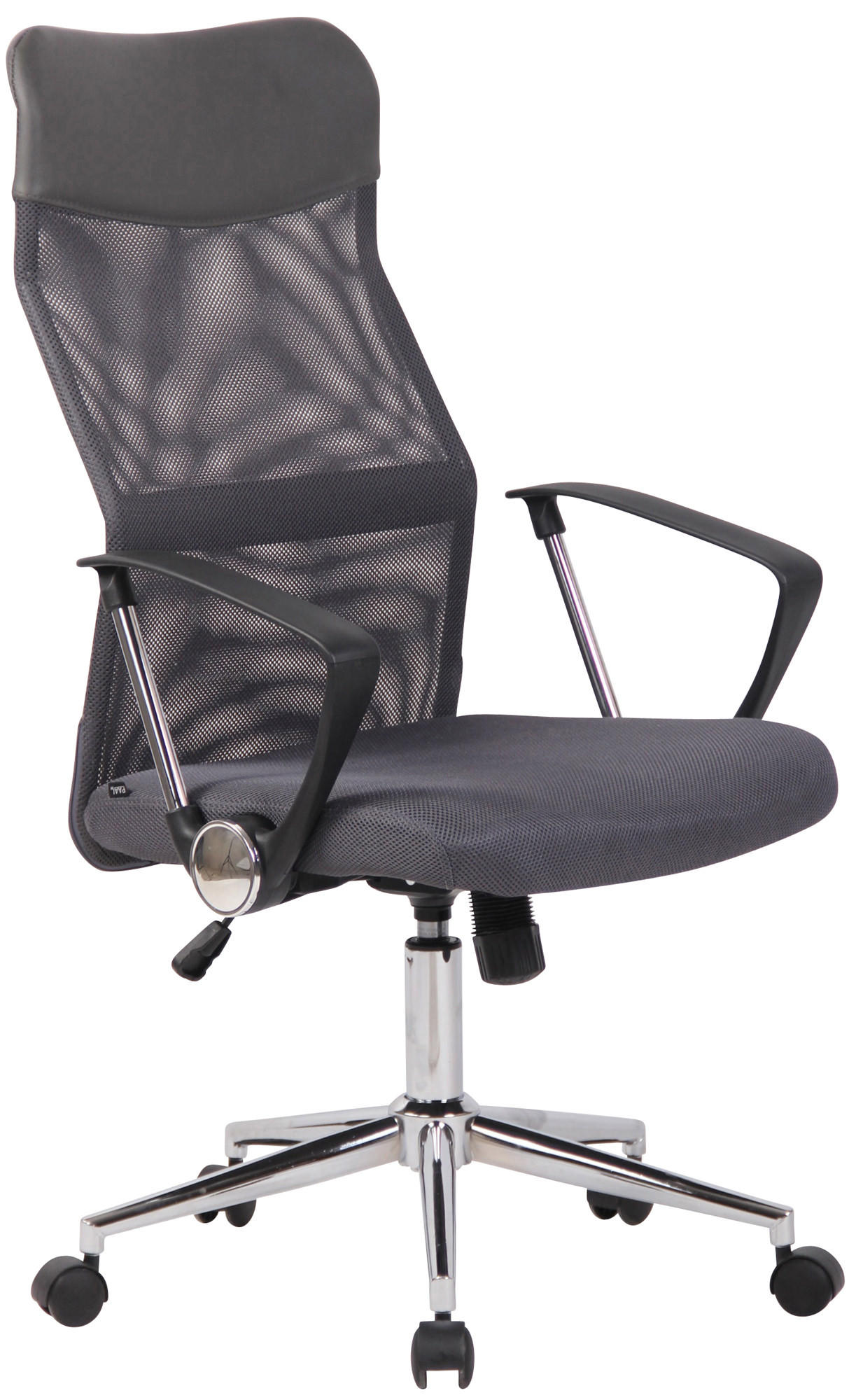 DREHSTUHL Microfaser grau - Chromfarben/Grau, Kunststoff/Textil (60/108/64cm) - CLP