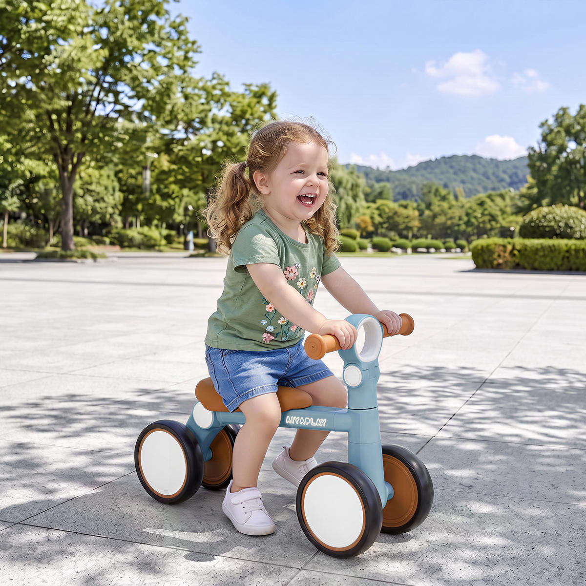 KINDERLAUFRAD Aluminiumlegierung EVA Blau - Blau, Metall (57/28.5/40cm) - AIYAPLAY
