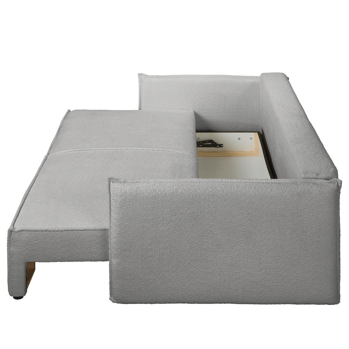 SCHLAFSOFA - Schwarz/Grau, Kunststoff/Textil (221/70/105cm) - home24