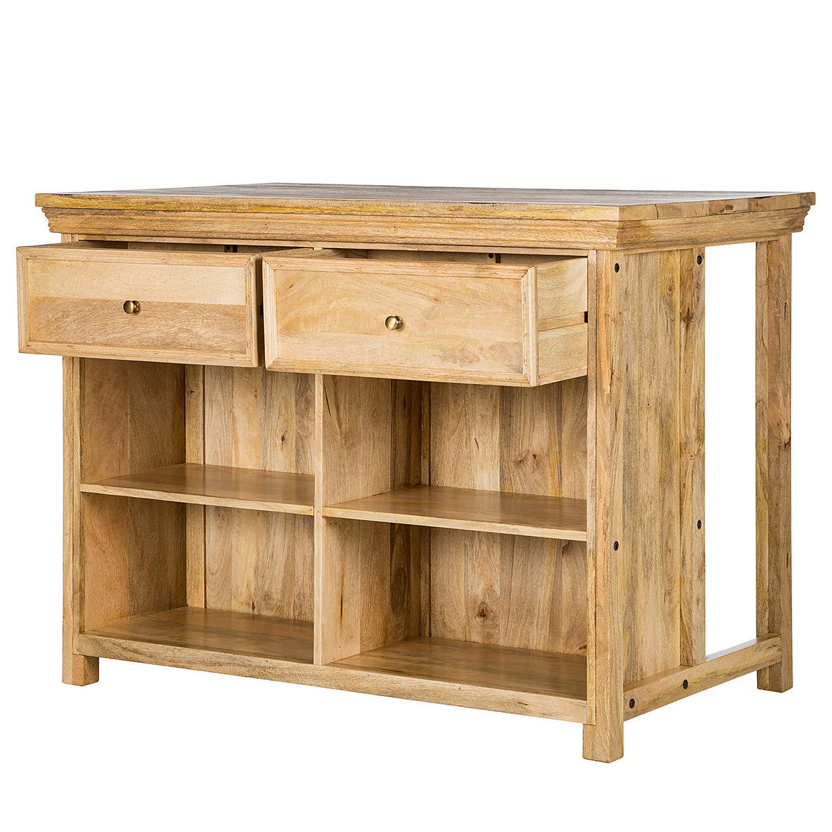 KÜCHENINSEL - Massivholz - Braun - Braun, Holz (125/94/80cm) - home24