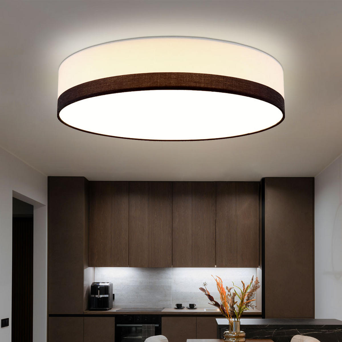 LED DECKENLEUCHTE MAGGY Weiß - Weiß, Metall (50/50/13cm) - Globo Lighting