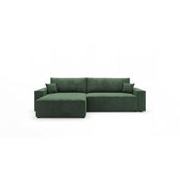 ECKSOFA VIENNA links grün Cord Poso 14 - Schlaffunktion, Bettkasten - Grün, Textil (285/185cm) - Cornero