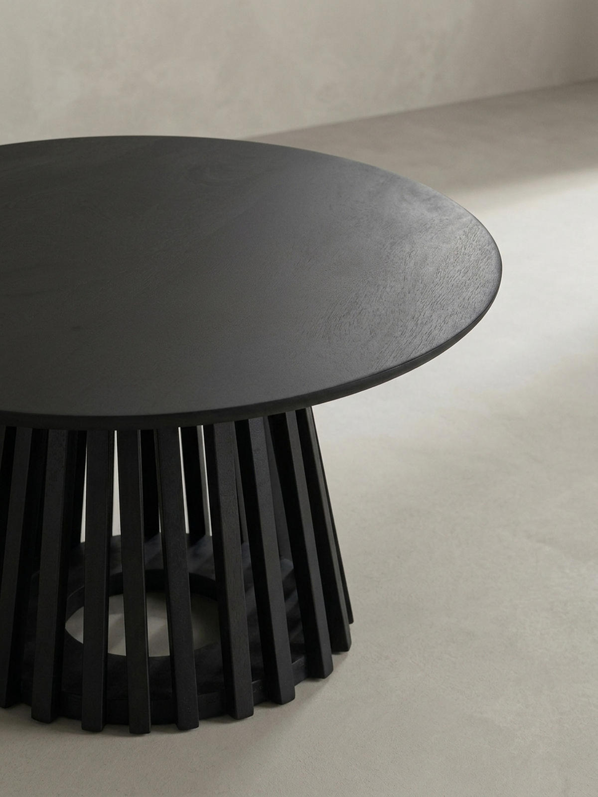 COUCHTISCH Schwarz Massivholz Mango Rund 60x60x41 cm mit Gittergestell Modern - Schwarz, Holz (60/60/41cm) - KADIMA DESIGN