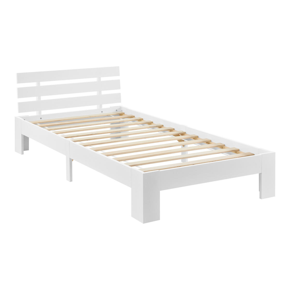 HOLZBETT Nivala - Weiß, Holz (120/200cm) - [en.casa]