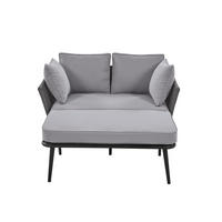 LOUNGESOFA mit 2 Kissen und 2 Polster，Grau - Grau, Textil (130/67/120cm) - KOMHTOM