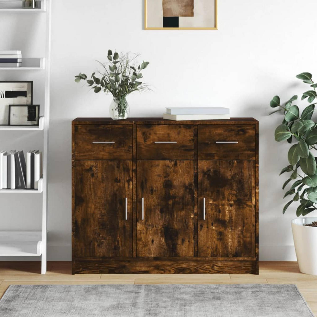 SIDEBOARD Räuchereiche 91x28x75 cm Holzwerkstoff - Braun, Holzwerkstoff (91/75/28cm) - furnicato