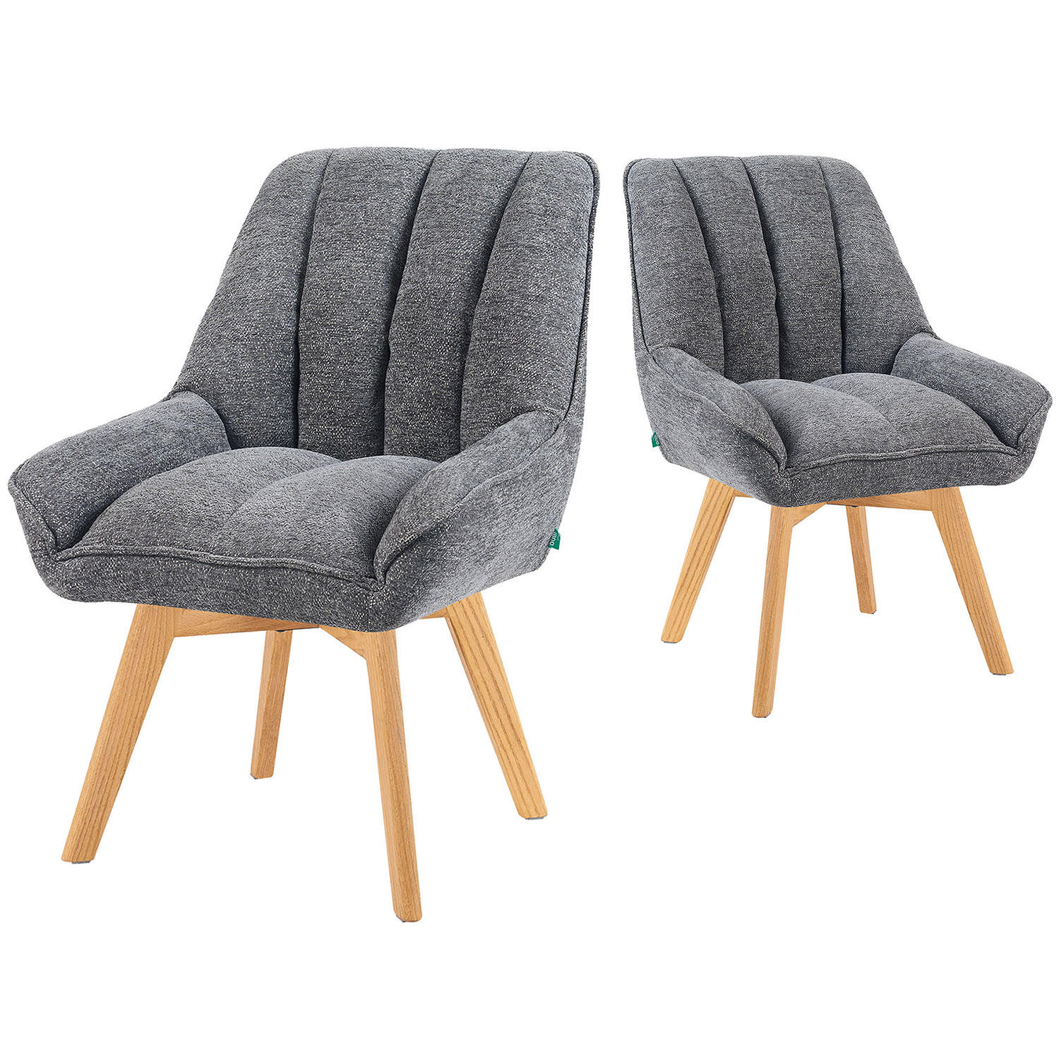 DREHSTUHL Mika-Oskar - Honigeiche/Grau, Eichenholz/Holz (60/88/68cm) - DUBI Möbel