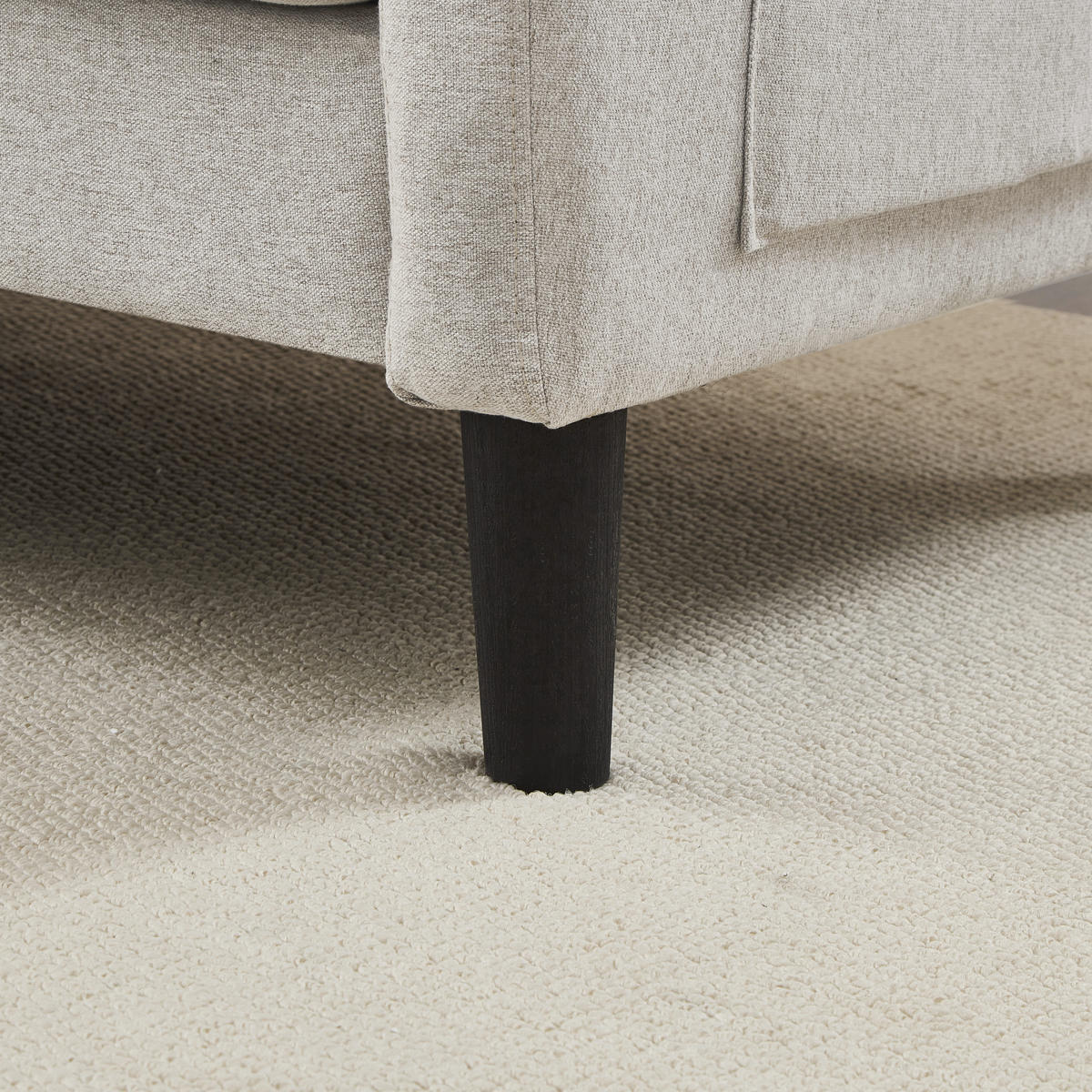 3-SITZER ECKSOFA Leinen Beigegrau & Weiß - Beige, Kunststoff/Textil (166/118cm) - WISHDOR
