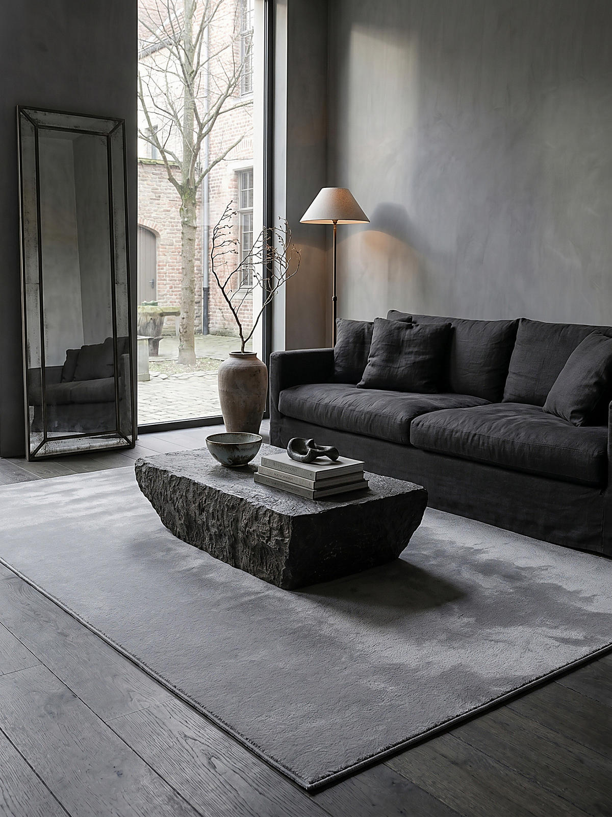 KURZFLORTEPPICH Antirutsch Uni DOUBS Polyester Grau 160 x 220 cm - Grau, Textil (160/220cm) - KADIMA DESIGN