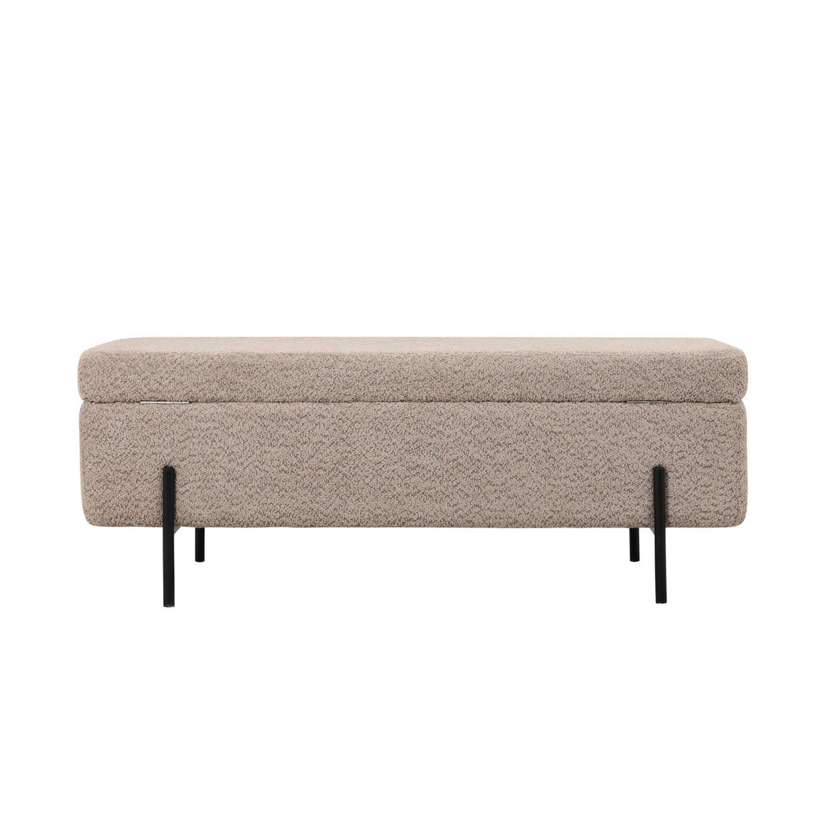 AUFBEWAHRUNGSBANK aus Bouclé, taupe - Taupe, Textil (110/40/45cm) - Giga Meubel