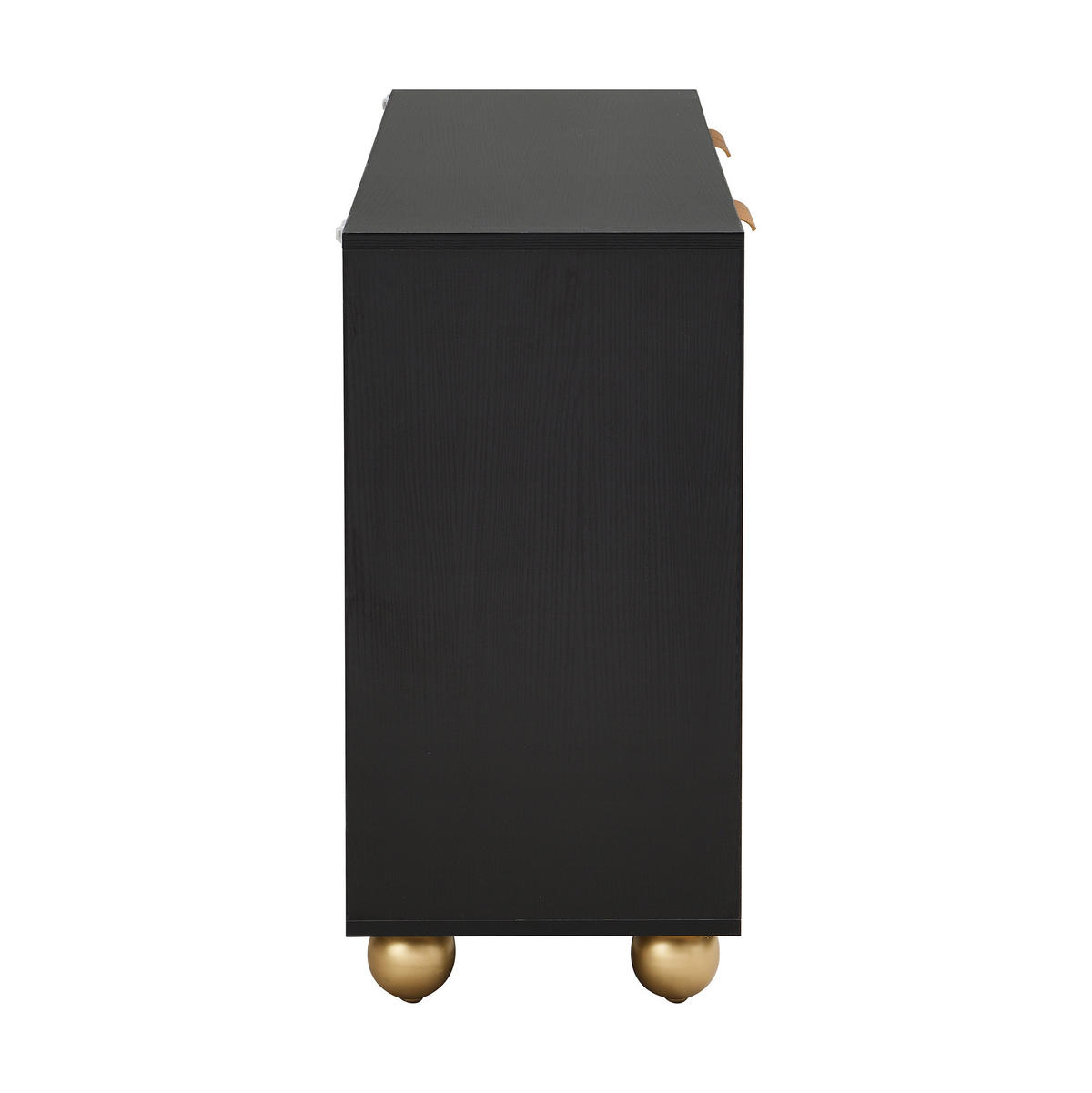 SIDEBOARD 120 cm in Schwarz mit 3D-Relief-Fronten & 4 Türen - Schwarz, Holzwerkstoff/Metall (120/71.5/35cm) - Urban Meuble