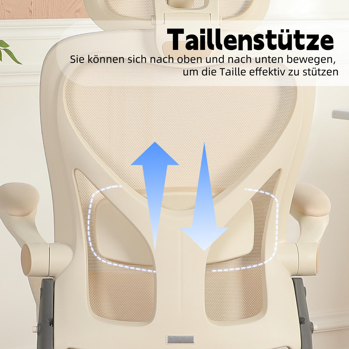 DREHSTUHL DE-40943 mit klappbarer Rückenlehne und 3D-Kopfstütze Creme - Creme, Metall (62/129/48.5cm) - ComfortXL