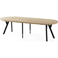 ESSTISCH Twixy XXL groß rund oval ausziehbar, Eiche Hell Braun 100-250/100/76 cm - Schwarz/Braun, Holz/Holzwerkstoff (100/250/76cm) - WFL GROUP