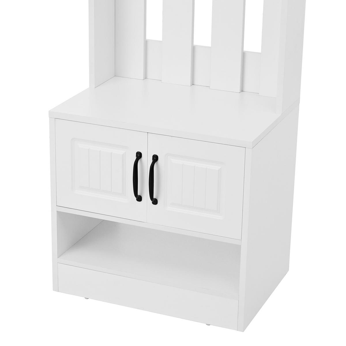 SCHUHSCHRANK aus Spanplatte 50x36x190cm in Weiß mit Kippsicherung - Weiß, Holzwerkstoff (50/190/36cm) - Modfu