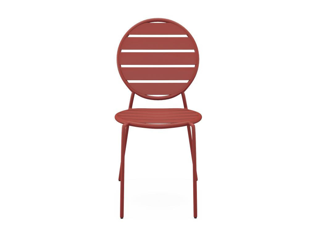 GARTENSTUHL stapelbar 4er-Set - Metall - Terracotta - MONTEFARO von MYLIA - Braun, Metall (55.5/87.5/46.5cm) - Vente-Unique