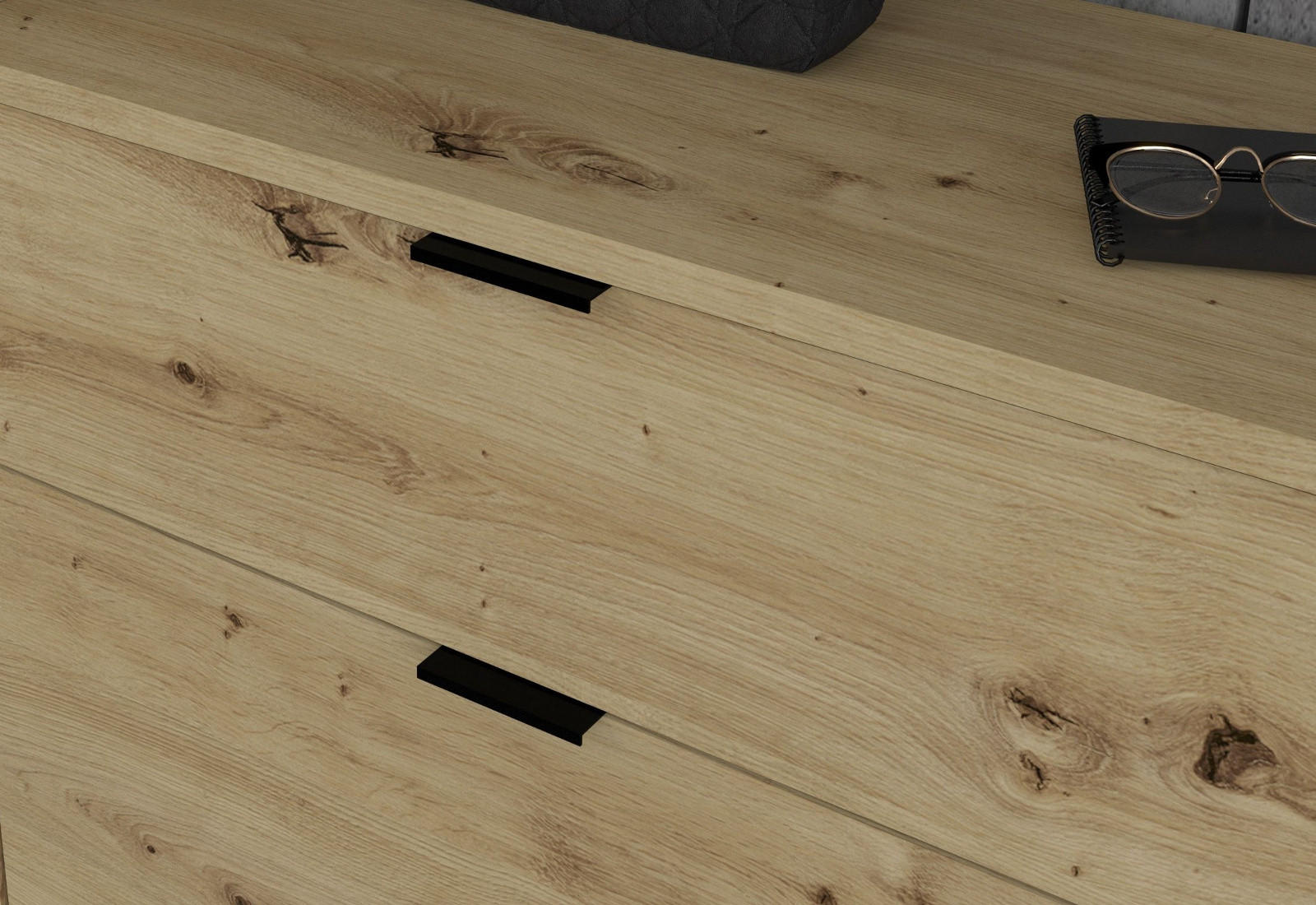 Thumbnail - Inn.Furn Kommode, Eiche Artisan, Metall, Nachbildung, Uni, Holz Optik, 10 Fächer, Rechteckig, 122x99x34 cm, FSC Mix, Gar...