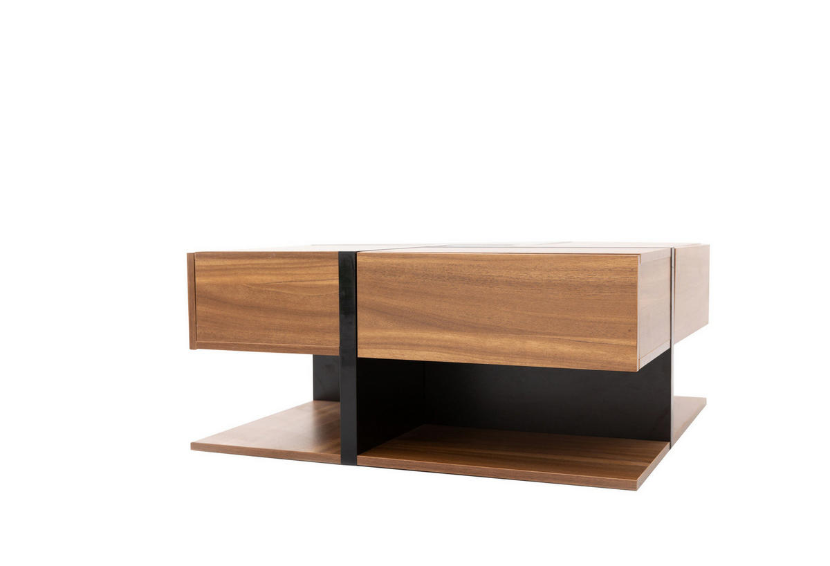 COUCHTISCH aus Spanplatte 78x78x36 cm in Natur mit 4 Schubladen - Naturfarben, Holzwerkstoff (78/78/36cm) - Modfu