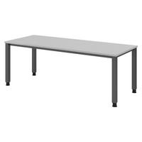 SCHREIBTISCH Serie-Q 80/200/74 cm in Grau/Graphitfarben - Graphitfarben/Grau, Holzwerkstoff (80/200/74cm) - bümö